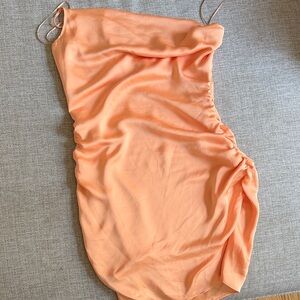 Ramy Brook Coral Strapless Dress. Orange slip